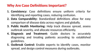 Tutorial 1.pptx case definition in outbreak investigation | PPTX
