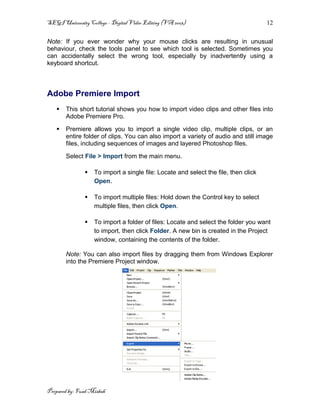 Tutorial 1 adobe premier pro | PDF