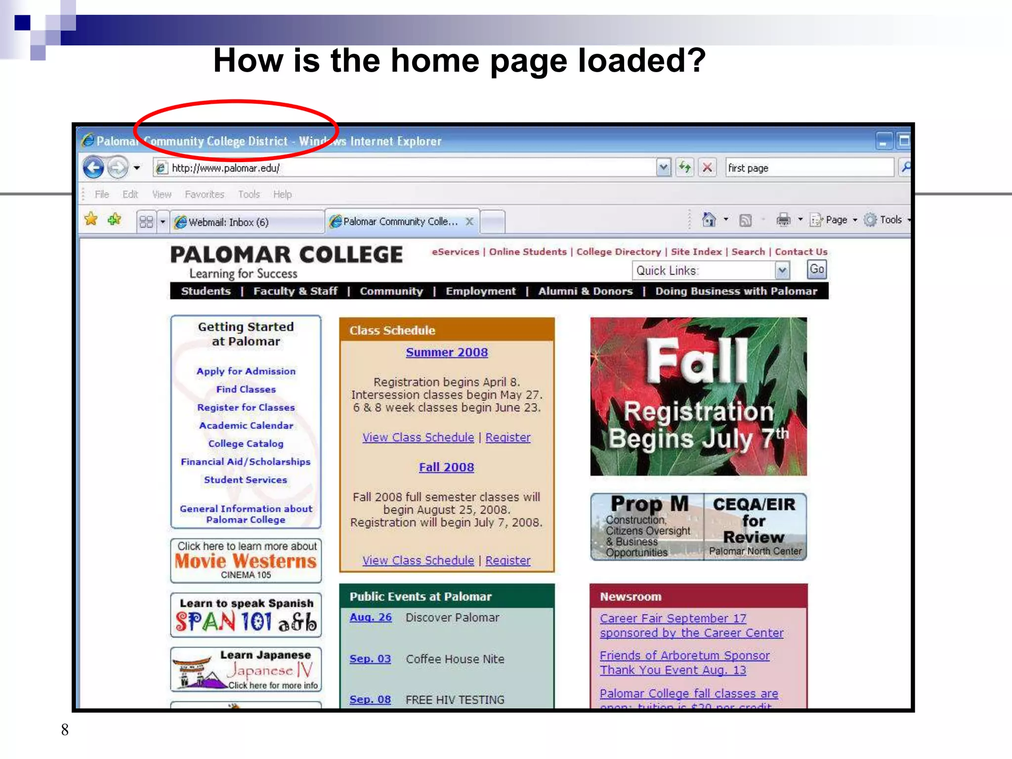 5Web Servers and Web BrowsersA Webpage is stored on a Web server The browser or clientdisplays the Web page The Web page is written in the HTMLlanguageThey communicate with the HTTPprotocol
