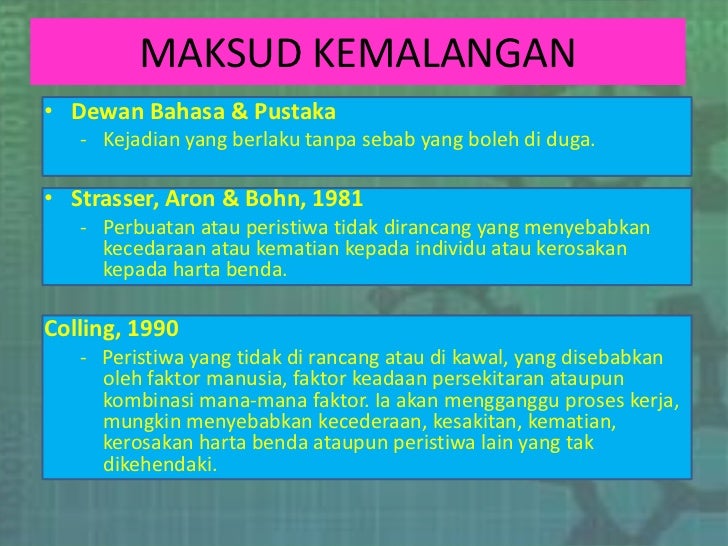 maksud keselamatan kesihatan dan kemalangan