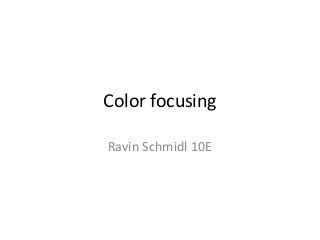 Color focusing

Ravin Schmidl 10E
 