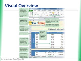 Visual Overview                      XP




New Perspectives on Microsoft Excel 2010        2
 