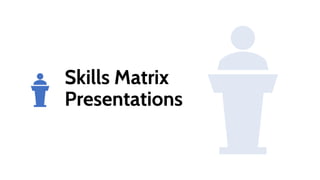 Skills Matrix
Presentations
 