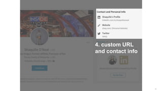 15
4. custom URL
and contact info
 