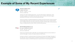 23
Example of Some of My Recent Experiences
 