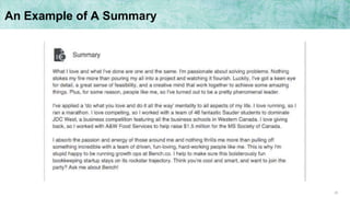 25
An Example of A Summary
 