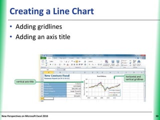 Creating a Line Chart                XP


      • Adding gridlines
      • Adding an axis title




New Perspectives on Microsoft Excel 2010        30
 