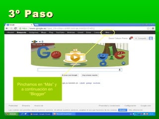 3º Paso

Pinchamos en “Más” y
a continuación en
“Blogger”

 