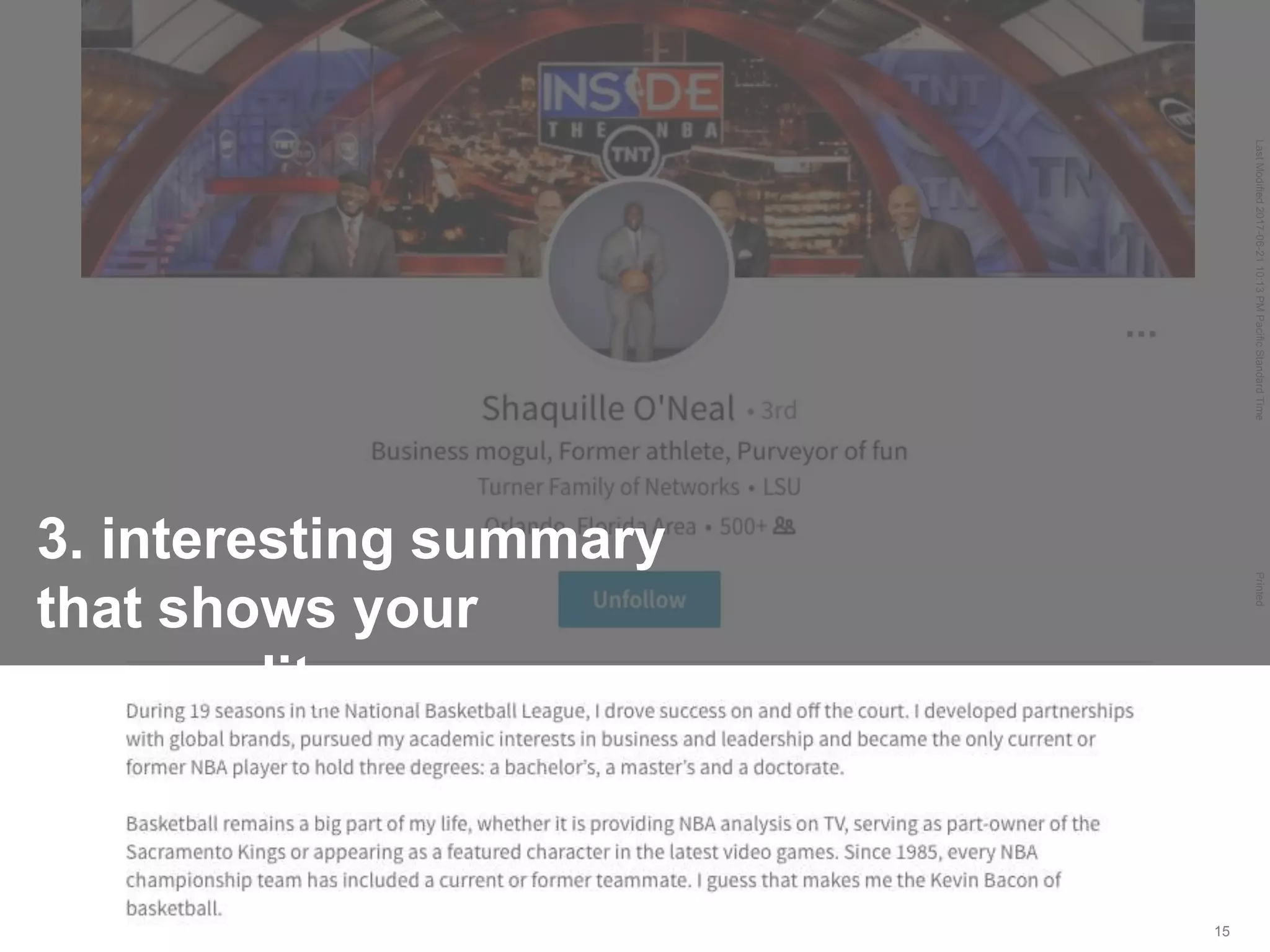 LastModified2017-06-2110:13PMPacificStandardTimePrinted
15
3. interesting summary
that shows your
personality
 