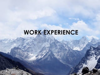 WORK EXPERIENCE
 