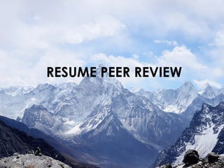 RESUME PEER REVIEW
 