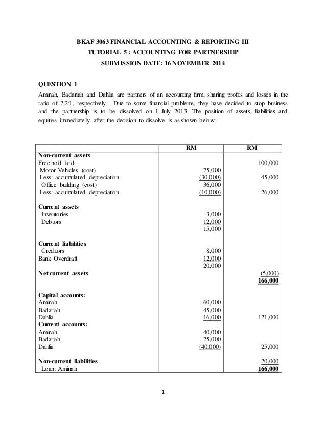 tutorial 5 partnership partnership accounting
