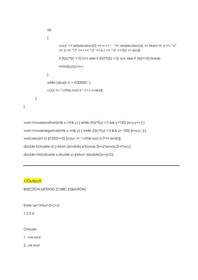 Program For Bisection Method In Fortran Format Program For Bisection Method In Fortran Format