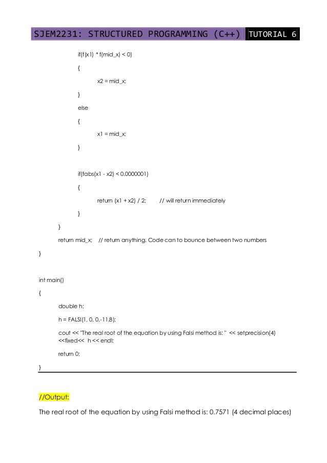 C program for bisection method