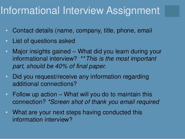 informational interview paper center for career and experiential learning university of rhode island informational interview