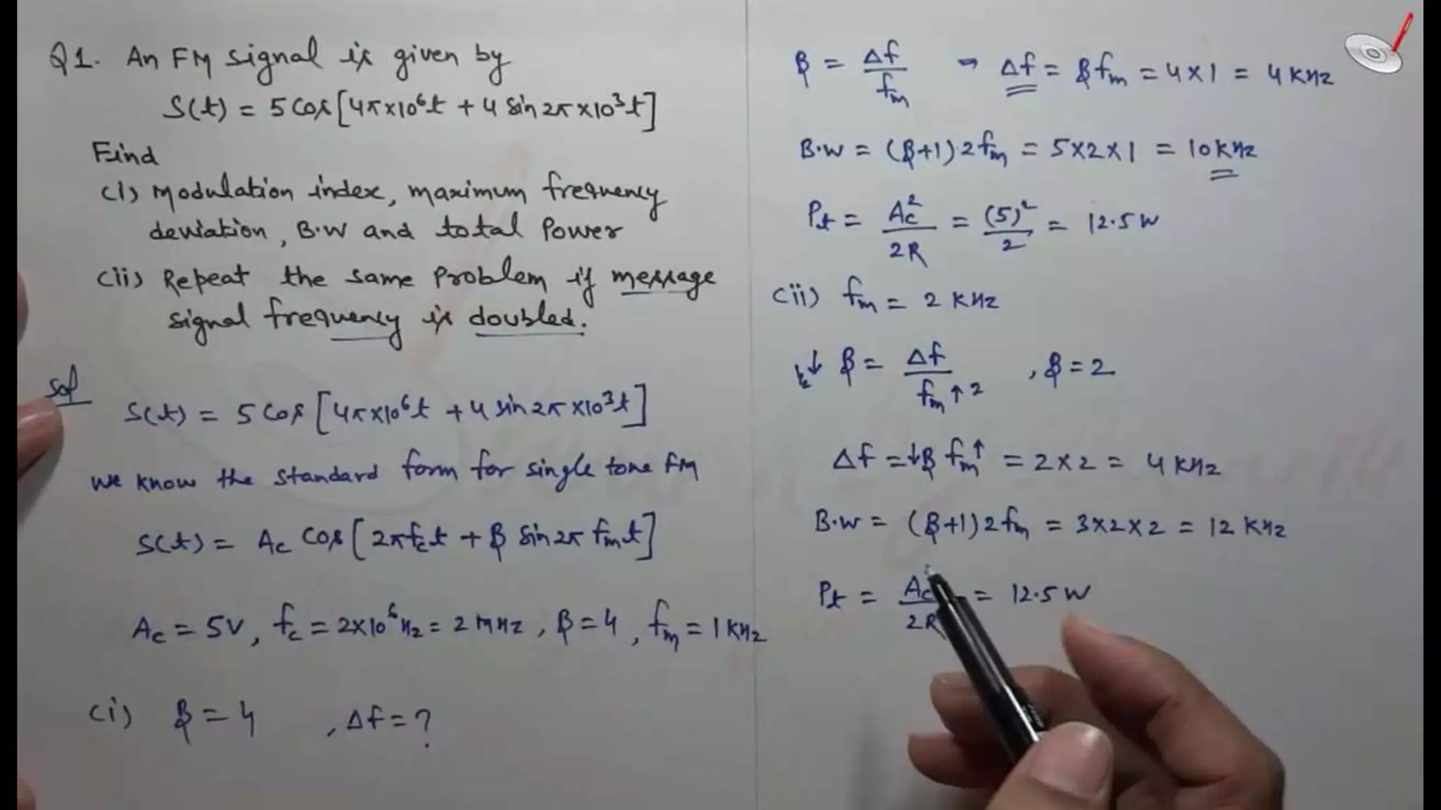 Tutorial 7 fm | Communication Systems