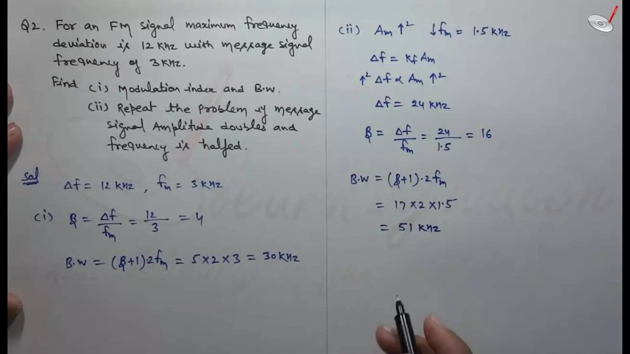 Tutorial 7 fm | Communication Systems