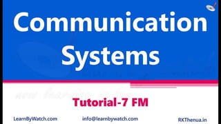 Tutorial 7 fm | Communication Systems