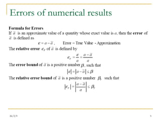 Numerical Methods for engineers lecture | PPT