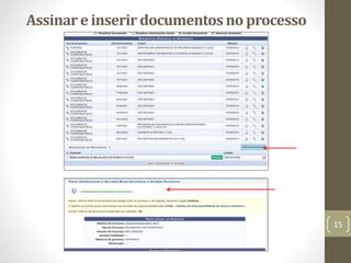 Assinare inserir documentosno processo
15
 