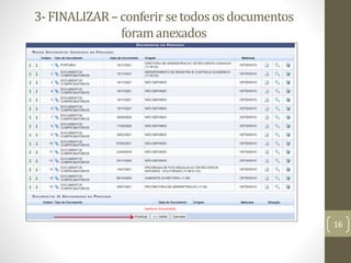 3-FINALIZAR–conferirsetodososdocumentos
foramanexados
16
 