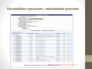 Encaminharo processo–movimentarprocesso
17
 