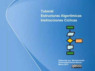 Tutorial
Estructuras Algorítmicas
Instrucciones Cíclicas
Elaborado por: Michele André
Universidad Simón Bolívar
Marzo 2013
 