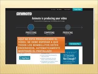 AQUÍ SE ESTÀ PRODUCIENDO EL VIDEO, SE DEBE ESPERAR A QUE TODOS LOS BOMBILLITOS ESTEN ENCENDIDOS, AUTOMATICAMENTE MOSTRARÀ EL PANTALLAZO SIGUIENTE 