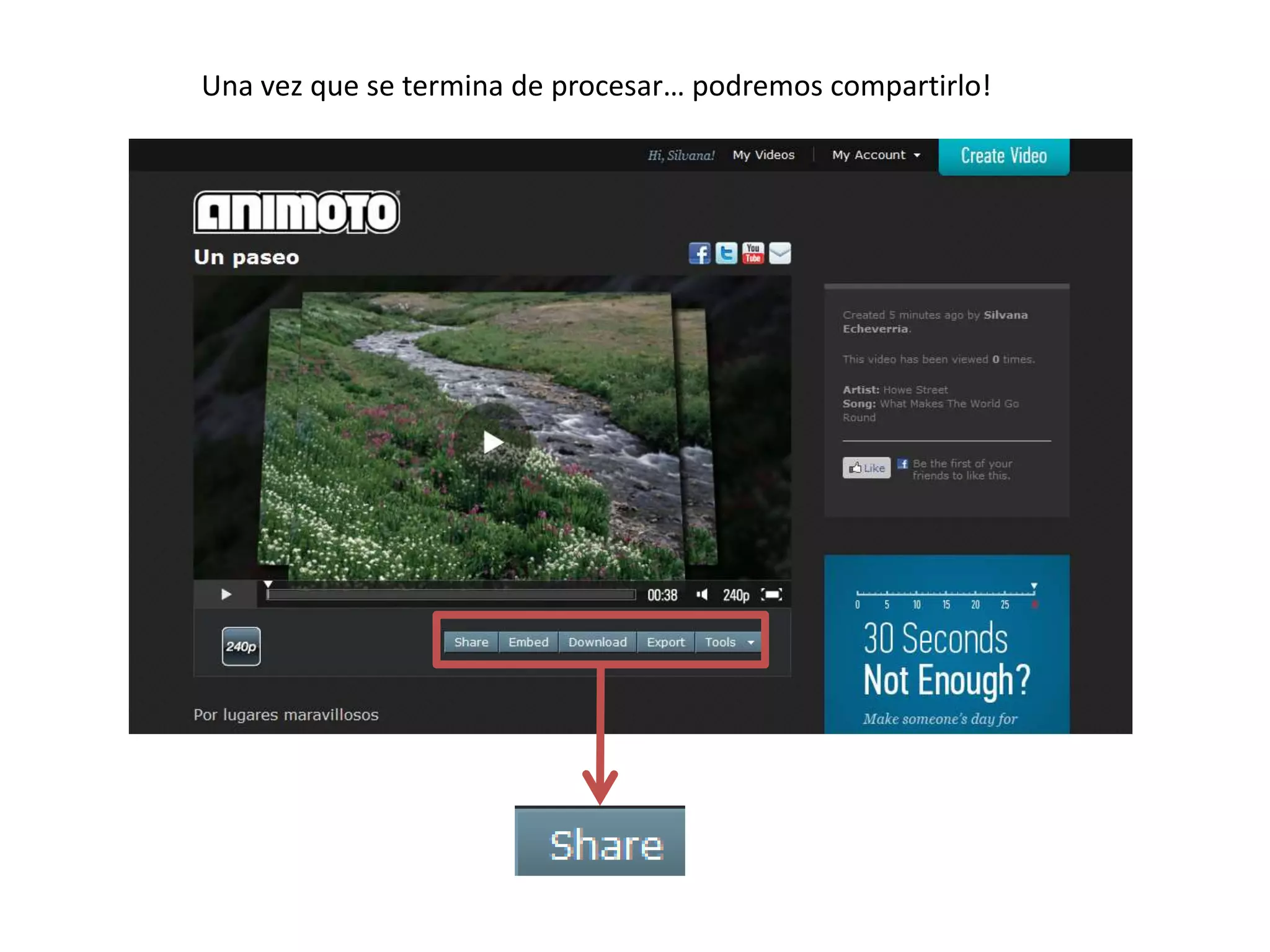 Una vez que se termina de procesar… podremos compartirlo!
 