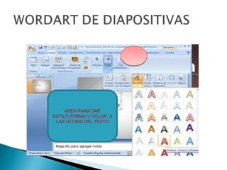 AREA PARA DAR
ESTILO,FORMA Y COLOR A
 LAS LETRAS DEL TEXTO
 