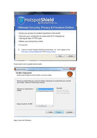 Ficará assim com a opção desmarcada.
Aqui, clicar em Próximo.
 