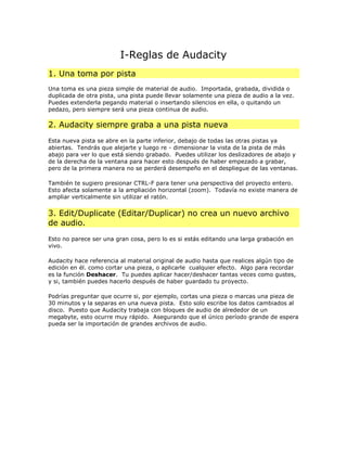 Tutorial audacity | PDF