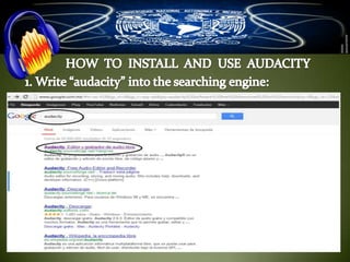 How to install and use Audacity