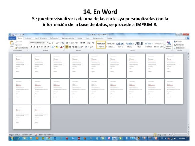 Tutorial base de datos word y excel | PPTX | Databases | Computer ...