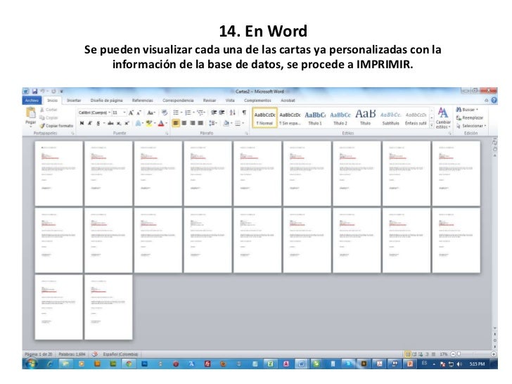 Tutorial base de datos word y excel