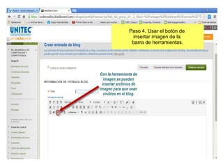 Paso 4. Usar el botón de
insertar imagen de la
barra de herramientas.
 