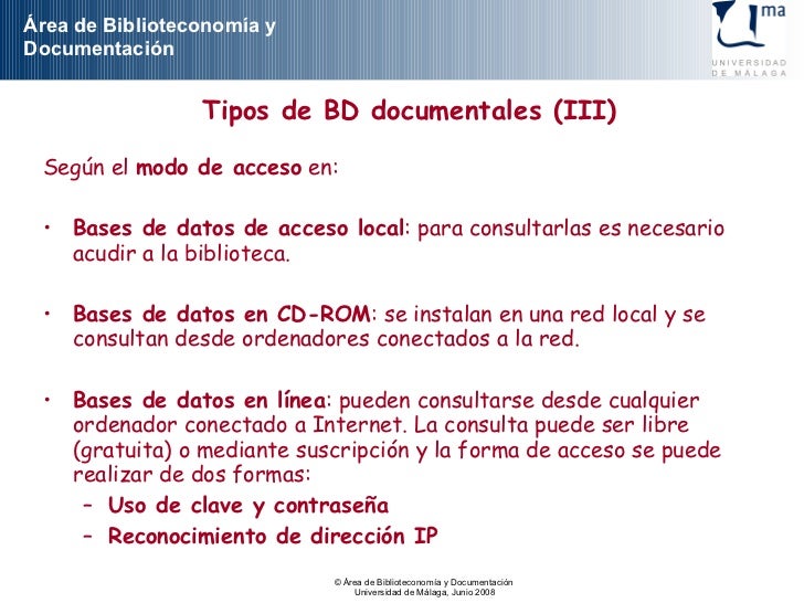 Bases de datos documentales Bases de datos documentales