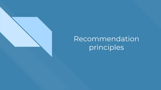 Recommendation
principles
 