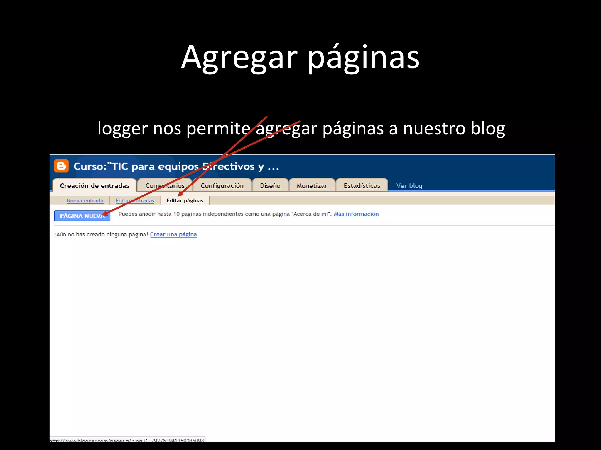 Agregar páginas Blogger nos permite agregar páginas a nuestro blog 