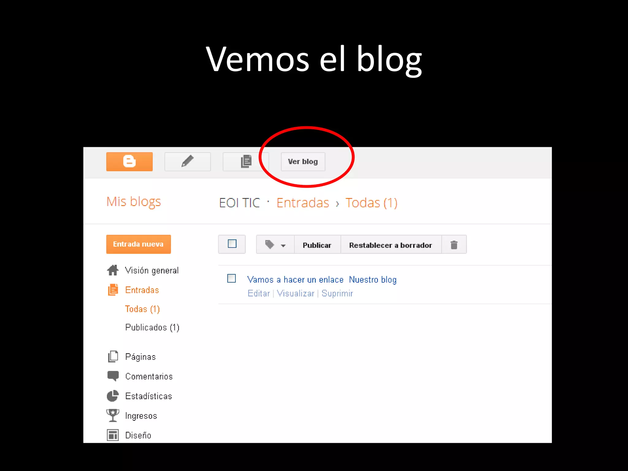 Vemos el blog
 