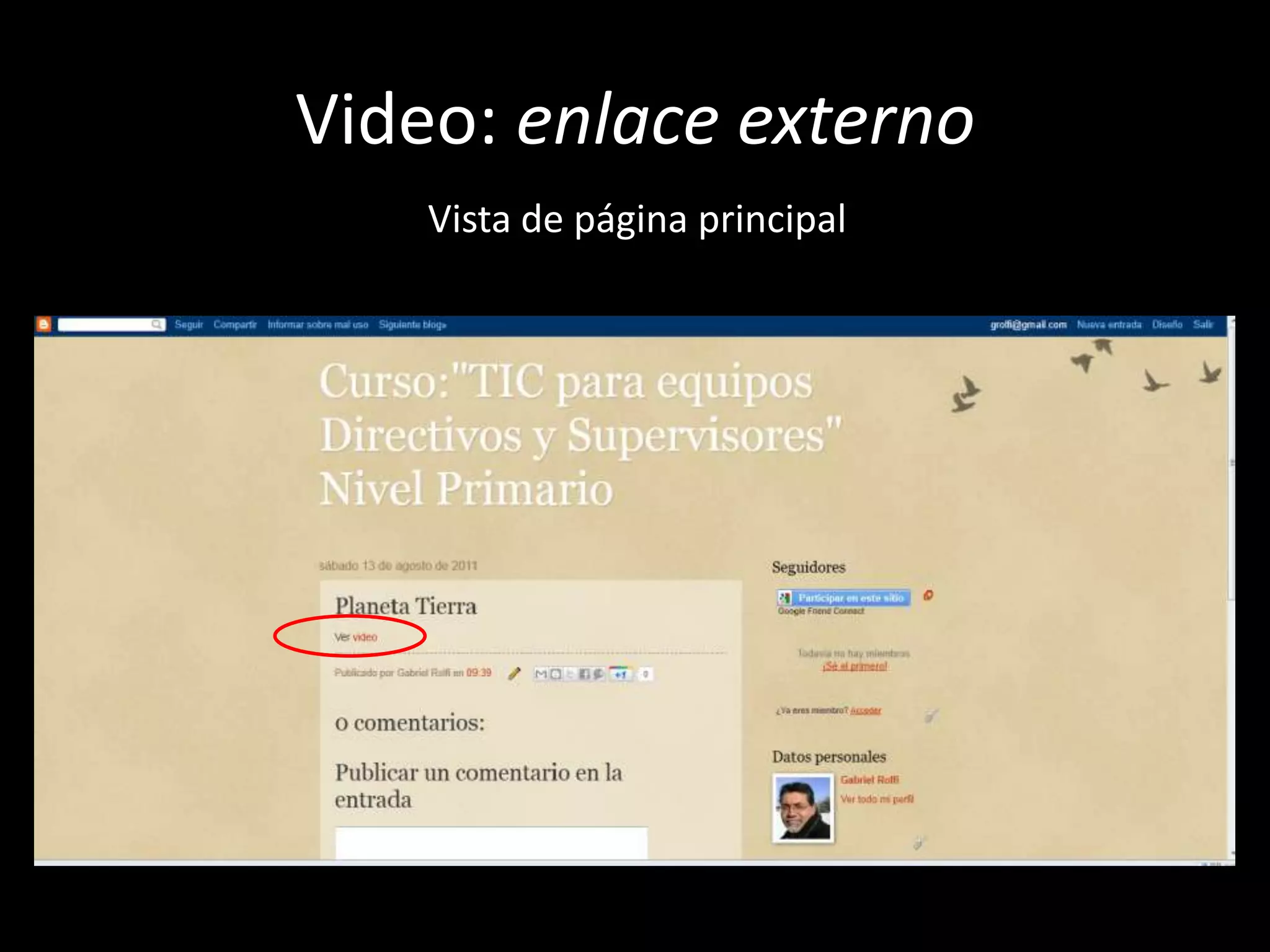 Video: enlace externoVista de página principal