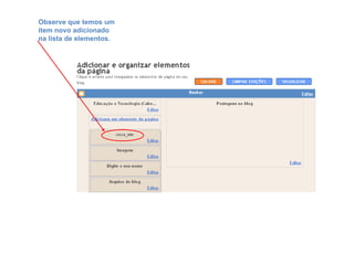 Observe que temos um item novo adicionado na lista de elementos. 