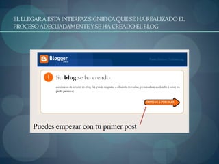 EL LLEGAR A ESTA INTERFAZ SIGNIFICA QUE SE HA REALIZADO EL PROCESO ADECUADAMENTE Y SE HA CREADO EL BLOG