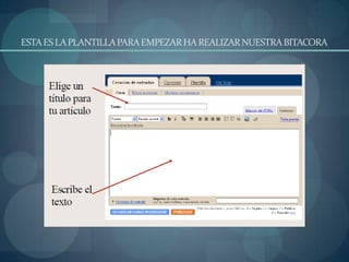 ESTA ES LA PLANTILLA PARA EMPEZAR HA REALIZAR NUESTRA BITACORA