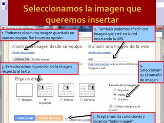 1. Podemos elegir una imagen guardada en
nuestro equipo. Será nuestra opción.
2. También podemos añadir una
imagen que est...