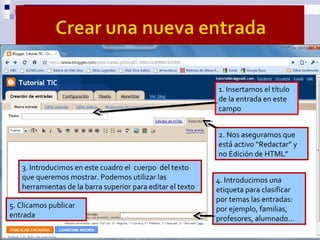 3. Introducimos en este cuadro el cuerpo del texto
que queremos mostrar. Podemos utilizar las
herramientas de la barra sup...