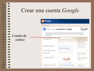 Crear una cuenta Google



Cuenta de
  correo
 