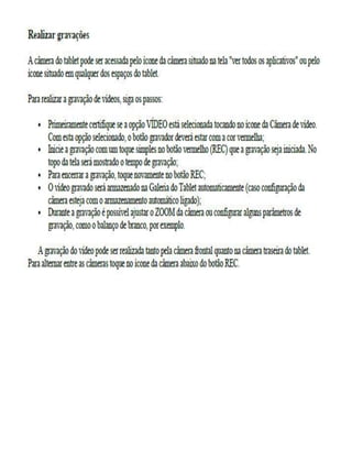 Tutorial básico utilização tablet educacional