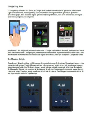 Tutorial básico utilização tablet educacional