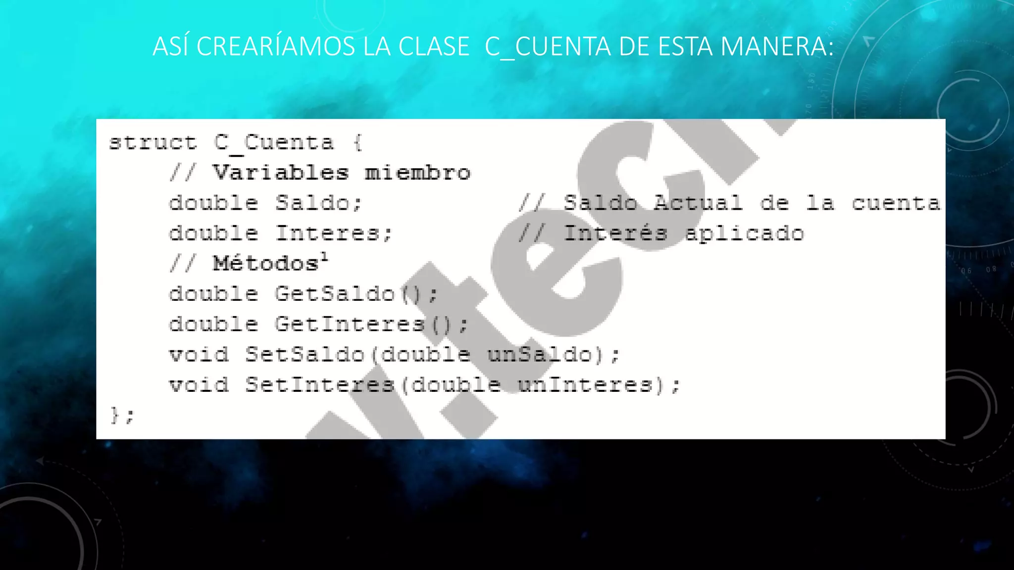 ASÍ CREARÍAMOS LA CLASE C_CUENTA DE ESTA MANERA:
 